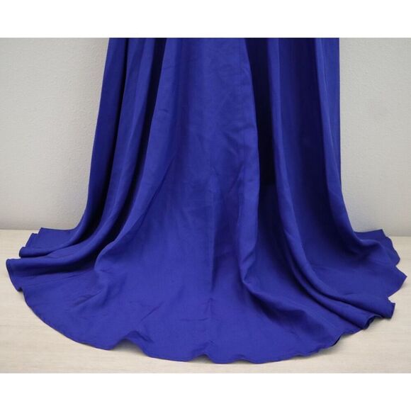 Trina Turk 2103630 Women Sz 6 Lapis Blue Embellished Romani Cape Silk Dress - Picture 7 of 14